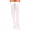 Sexy Stockings White / White Bow Stretch Thigh High Over The Knee (XLIR-17)